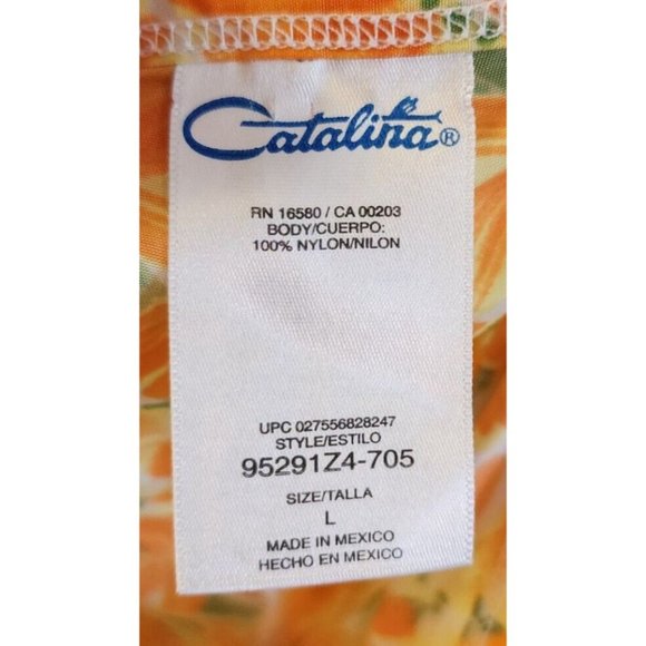 Vtg Catalina 3-Piece Swimsuit Cropped Tank High Waisted Bottoms Coverup Shorts L - Picture 14 of 16